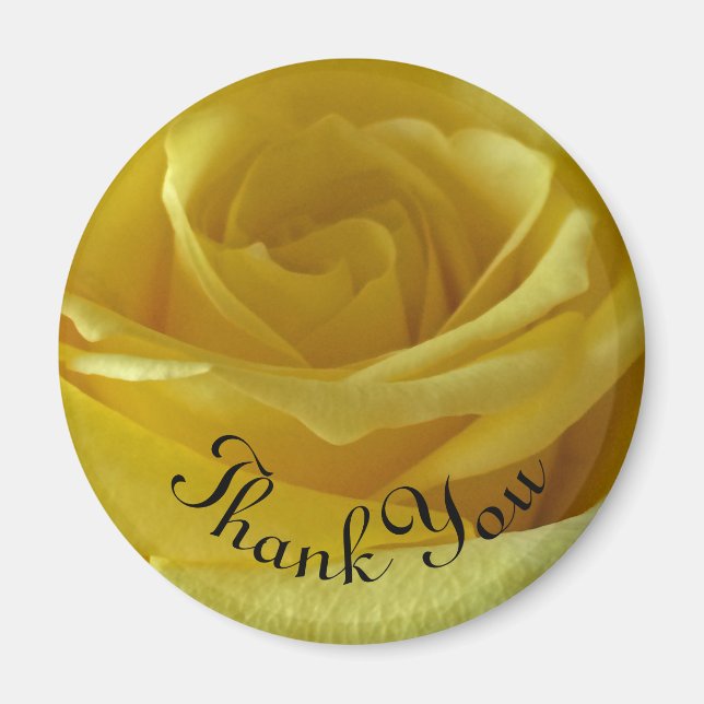 Thank You Yellow Rose Photo Garden Flower Magnet (Front)