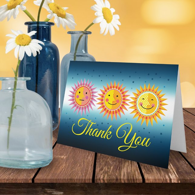 Thank You Yellow Smiling Sun Card (Creator Uploaded)