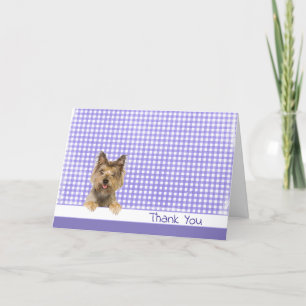 Thank You Yorkshire Terrier on Gingham Card