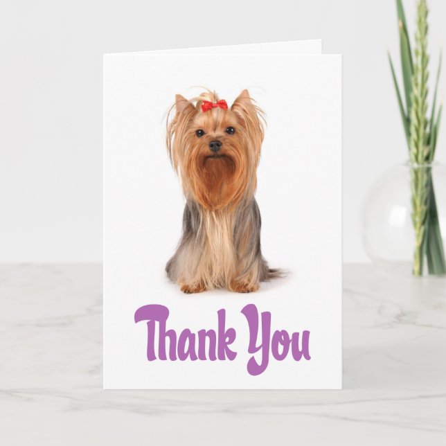 Thank You Yorkshire Terrier Puppy Card - Verse (Front)