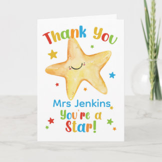 Thank You, You’re a Star – Cute Watercolour Card