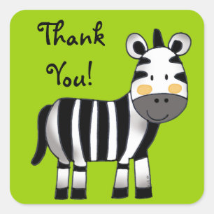 Thank you (zebra) square sticker