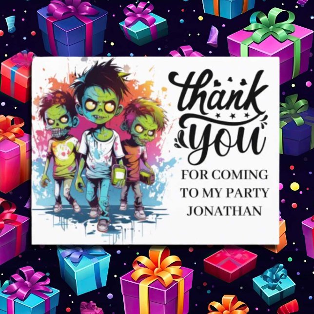 THANK YOU zombie costumes for kids Postcard (Zombie Walkers,  Your birthday party won't be complete without an array of gruesome zombie props! )