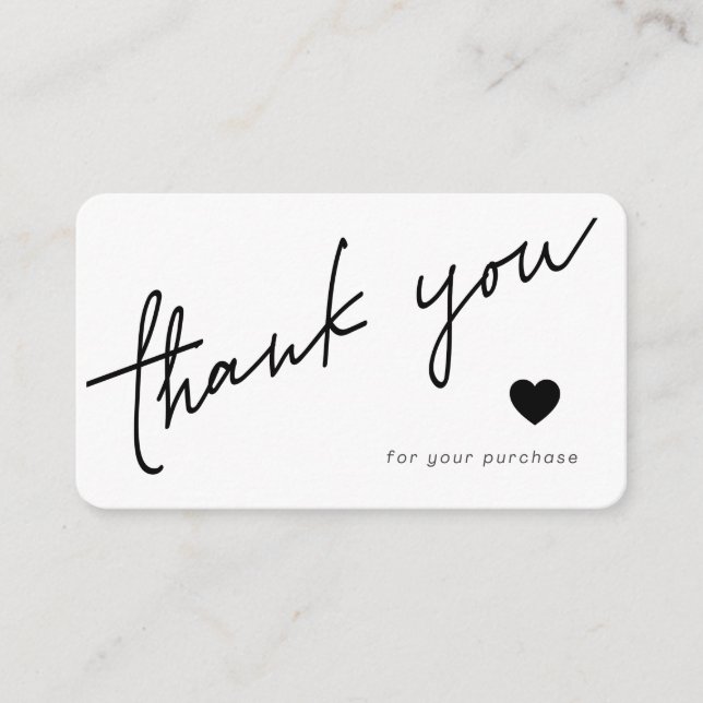 Thank Your For Your Purchase | Customisable QR  Card (Front)