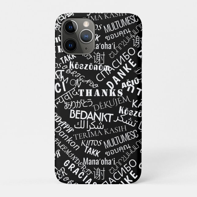 Thank Your Text iPhone Case Black or Choose Colour (Back)