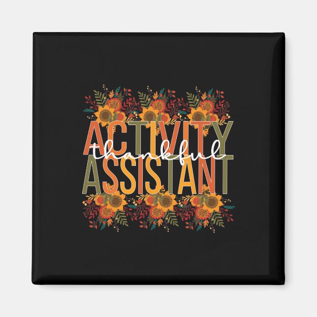 Thankful Activity Assistant Thanksgiving  Magnet (Front)