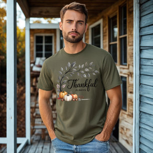 Thankful Always Elegant Thanksgiving Autumn T-Shirt