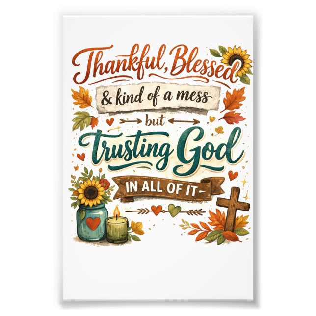 thankful and blessed art photo print (Front)