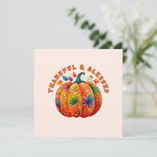 Thankful and Blessed Autumn Pumpkin