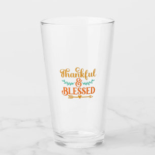 Thankful and Blessed Glass