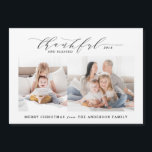 Thankful and blessed photo Christmas Holiday Card<br><div class="desc">Thankful and blessed multi photo Christmas holiday card. With watercolor winter scene backer.</div>