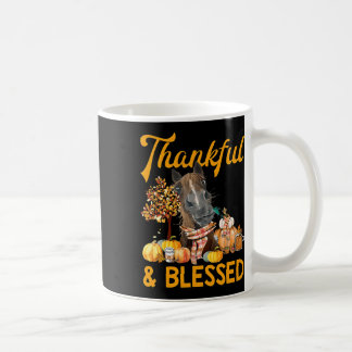 Thankful And Blessed Pumpkin Horse Fall Thanksgivi Coffee Mug