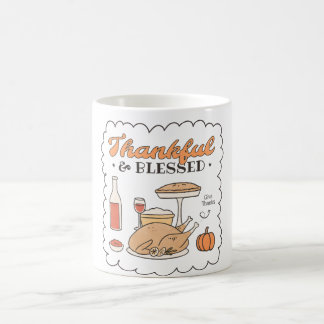 Thankful and Blessed Retro Thanksgiving Coffee Mug