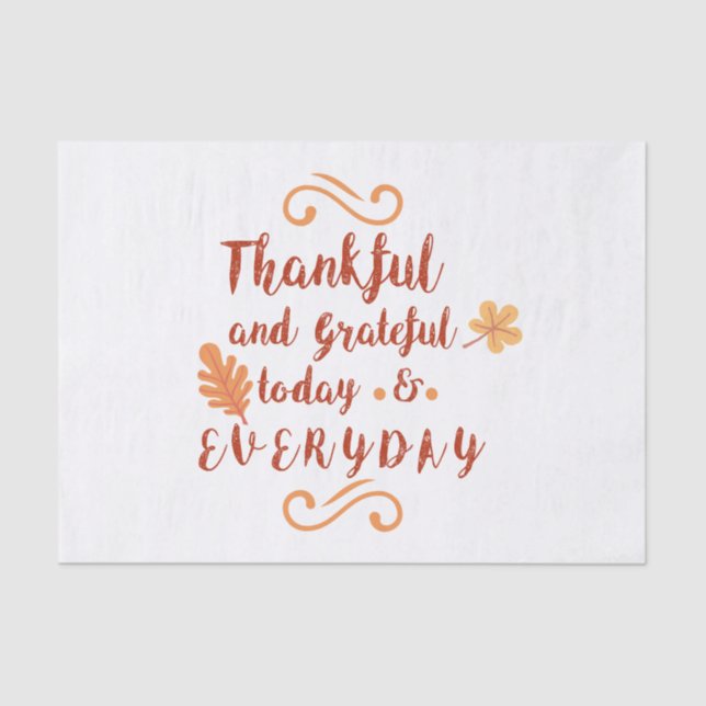 thankful and grateful thanksgiving tissue paper (Front)