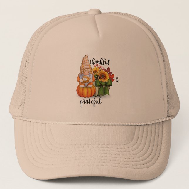 Thankful and grateful trucker hat (Front)