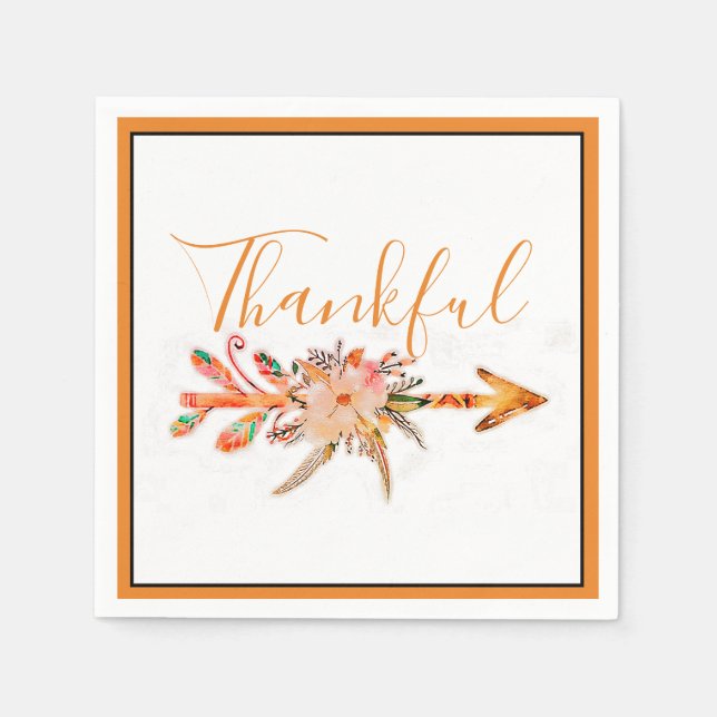 Thankful arrow napkins (Front)
