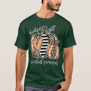 Thankful Assistant Principal Leopard Pumpkin Thank T-Shirt