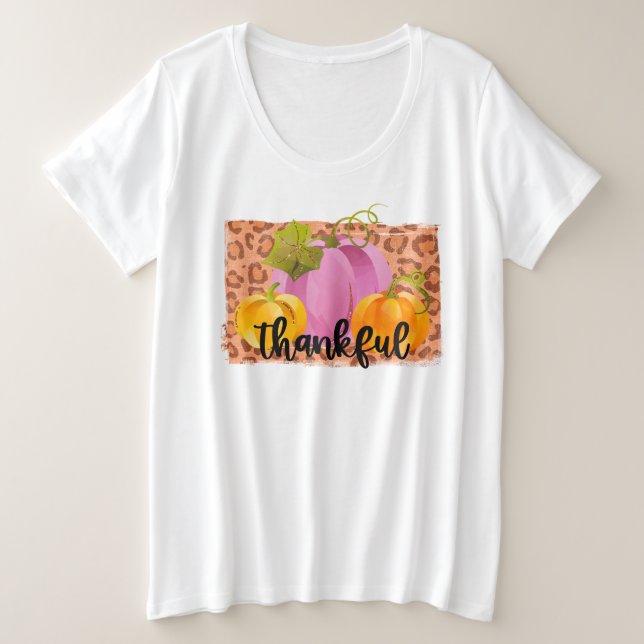 Thankful Autumn Customise Plus Size T-Shirt (Design Front)