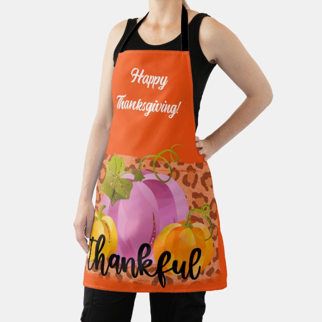 Thankful Autumn Customise Text and Colour Apron (Insitu)