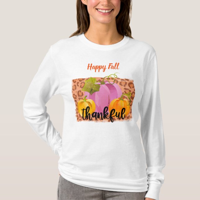Thankful Autumn Customise Text T-Shirt (Front)
