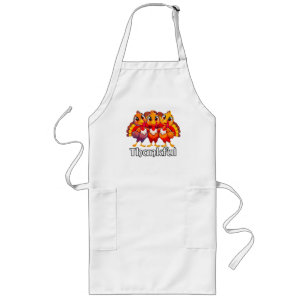 Thankful baby turkey funny cartoon  long apron