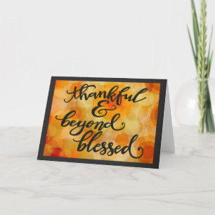 Thankful Beyond Blessed Thanksgiving Modern Card