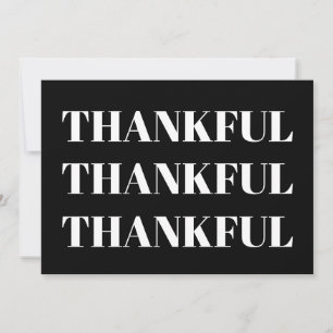 Thankful black & white modern thanksgiving card