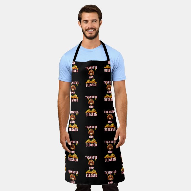 Thankful Blessed 23 US Maple November Thanksgiving Apron (Worn)