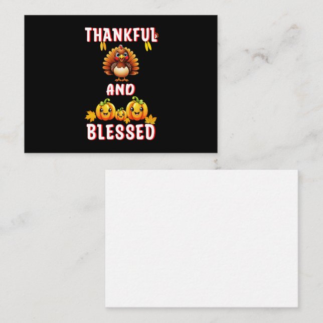 Thankful Blessed 23 US Maple November Thanksgiving Card (Front/Back)