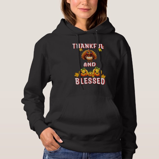 Thankful Blessed 23 US Maple November Thanksgiving Hoodie (Front)