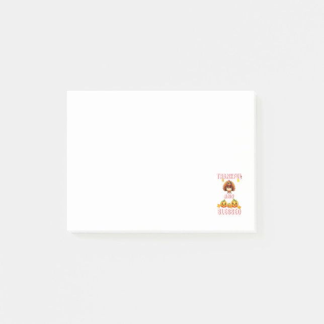 Thankful Blessed 23 US Maple November Thanksgiving Post-it Notes (Front)