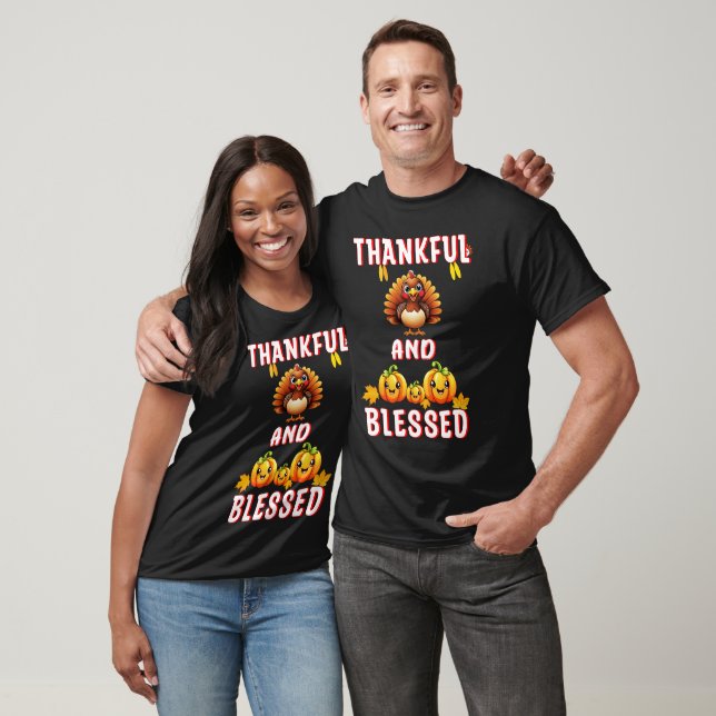 Thankful Blessed 23 US Maple November Thanksgiving T-Shirt (Unisex)