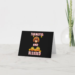 Thankful Blessed 23 US Maple November Thanksgiving Thank You Card