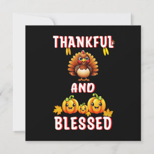 Thankful Blessed 23 US Maple November Thanksgiving Thank You Card