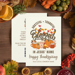 THANKFUL BLESSED Church Thanksgiving QR Invite