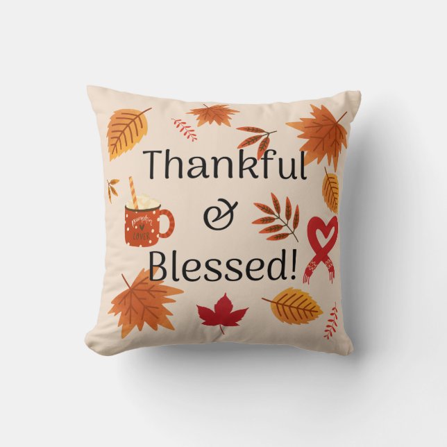 Thankful & Blessed Fall Design Cushion (Front)