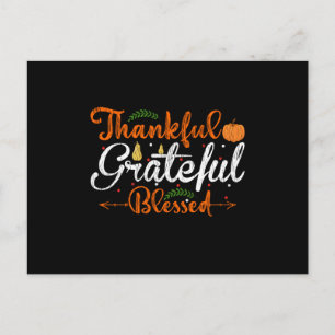 Thankful Blessed Family Kids Matching Thanksgiving Postcard