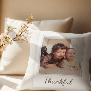 Thankful & Blessed Polaroid Photo   Custom Gift Cushion