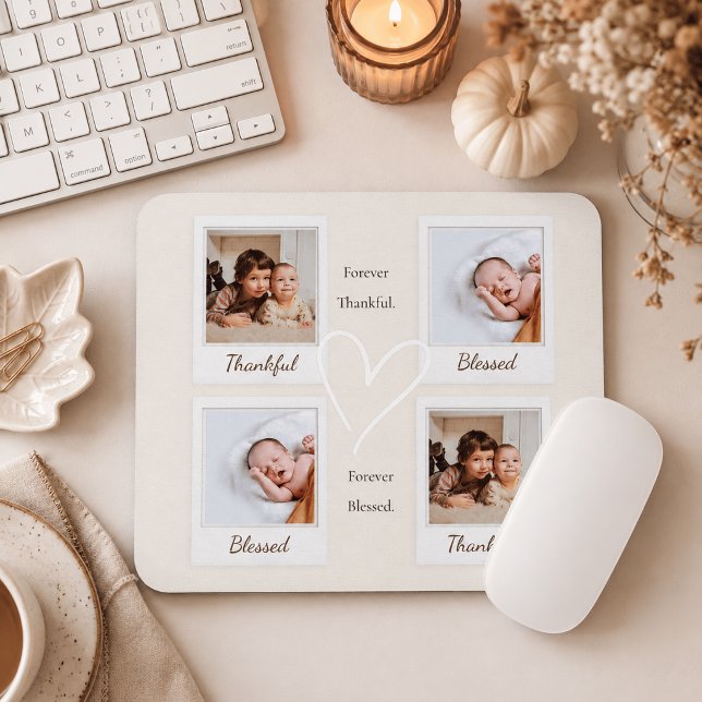 Thankful & Blessed Polaroid Photo | Custom Gift Mouse Pad (Creator Uploaded)