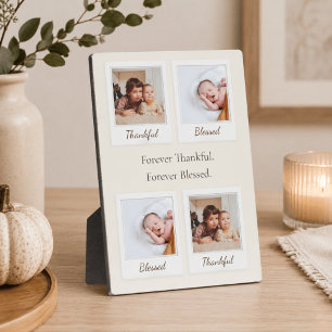 Thankful & Blessed Polaroid Photo Custom Gift Plaque