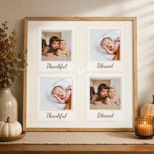 Thankful & Blessed Polaroid Photo   Custom Gift Poster