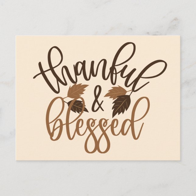 Thankful & Blessed Postcard (Front)