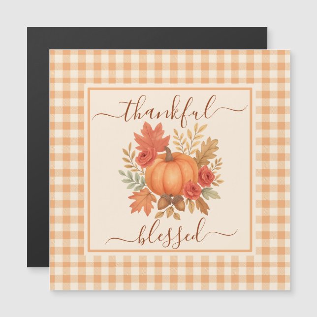 Thankful & Blessed Pumpkin | Fall Thanksgiving  (Front/Back)