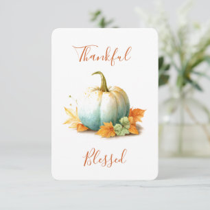 Thankful & Blessed Pumpkin Thanksgiving Card