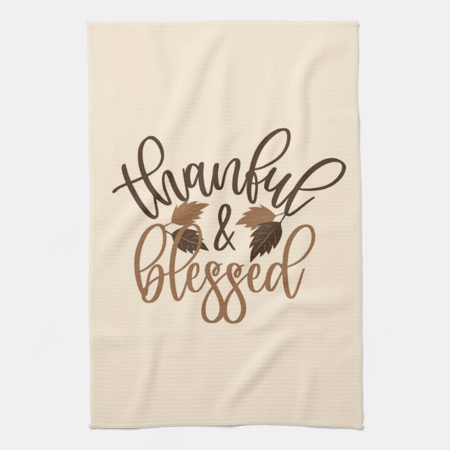 Thankful & Blessed Tea Towel (Vertical)