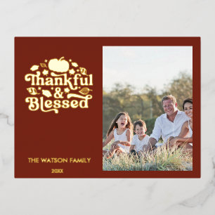 Thankful & Blessed Thanksgiving Photo Card