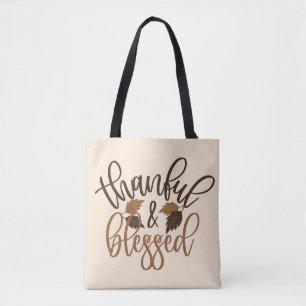 Thankful & Blessed Tote Bag