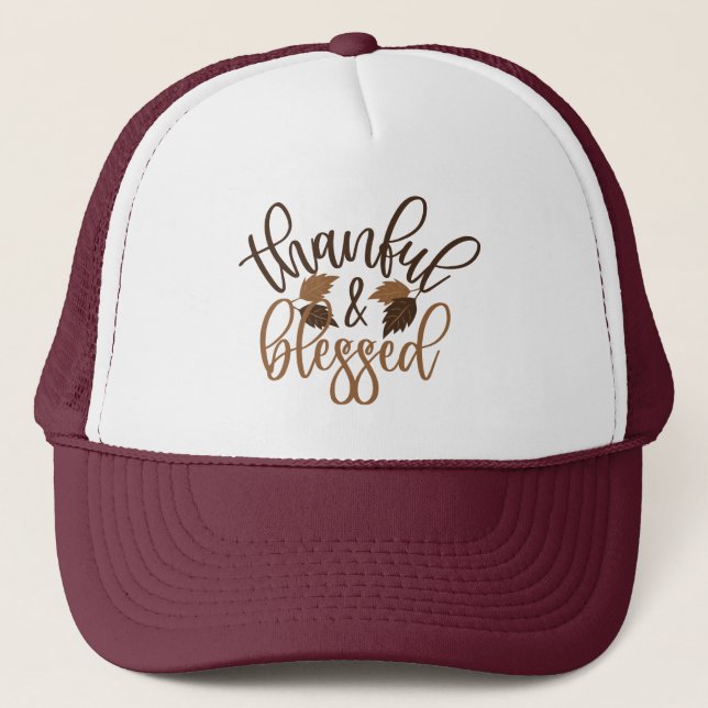 Thankful & Blessed Trucker Hat (Front)