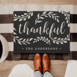 Thankful Branches   Personalised Doormat