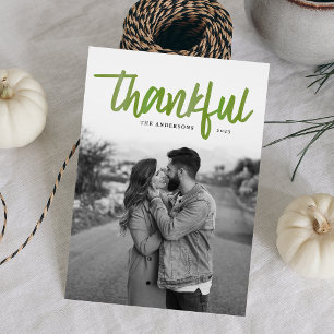 Thankful Brushed   Thanksgiving Photo Card